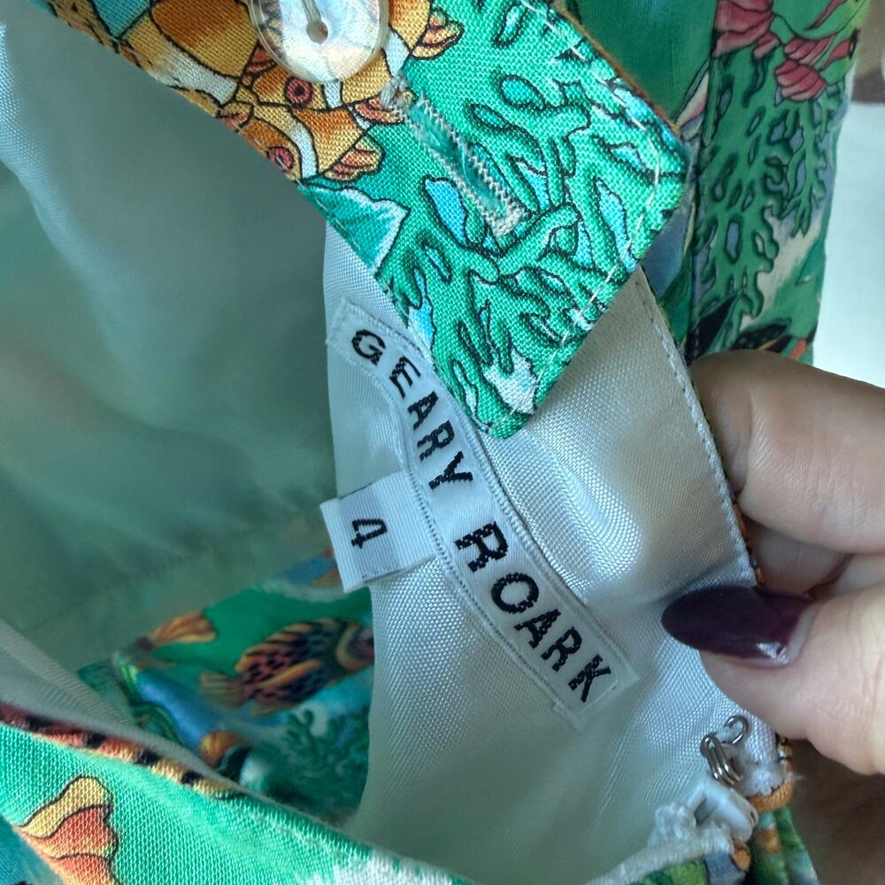 Gerry Roark Fish Print Maxi Dress - Picture 4 of 4